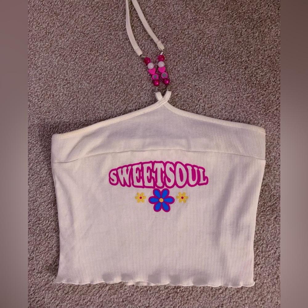 Colorful Beaded Halter Top